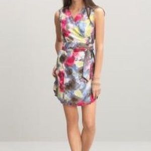 Banana Republic Wrap Dress Size XL Watercolor NWOT